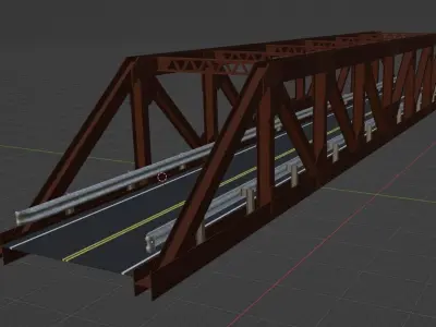 Magnificent Rustic Truss Bridge 3D model
