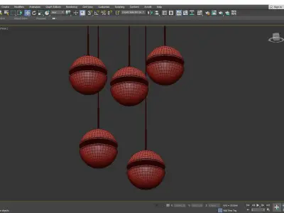 DEBERT gold and sphere pendant lights Low-poly 3D model
