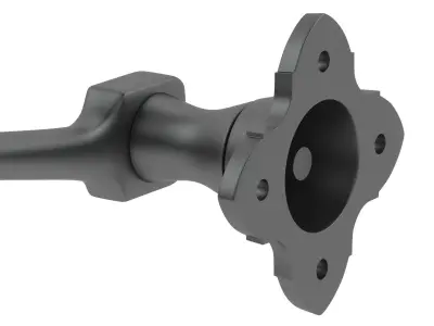 Curly Tail Black Antique Handle 3D model