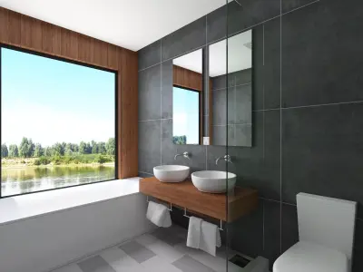 Contemporary Bathroom Scene 3D model