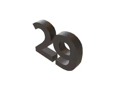 Date Number 29 v1 001 Low-poly 3D model