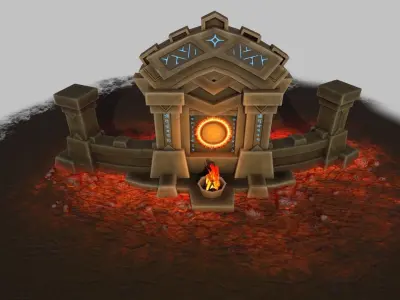 Gaming gate environment Low-poly 3D model