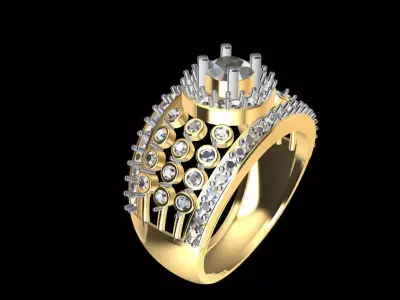 light weight diamond ring 3D print model