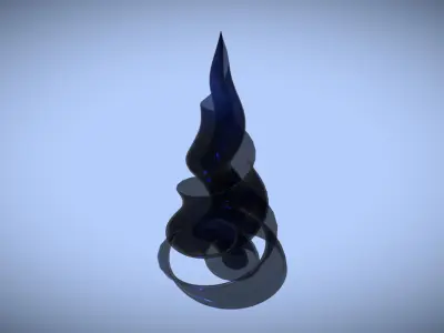 Spiral Pyramid Black Glass 3D model