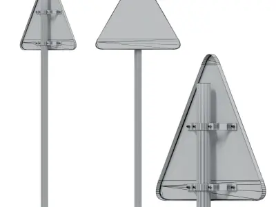 Warning signs set 3 3D model
