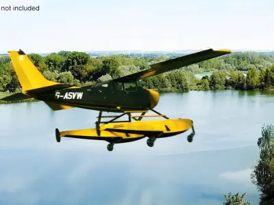  Seaplane with Pontoons Rigged for Maya 