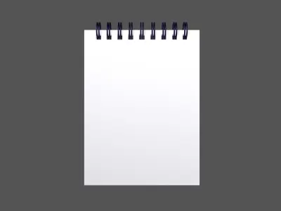 Notebook Pad With Spiral v3 002 Low-poly 3D model