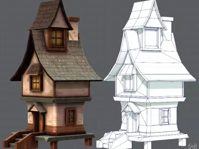 House Cartoon V06 Low-poly 3D model