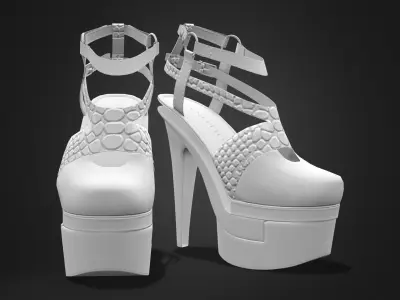 Colorful Mixed Heels Low-poly 3D model