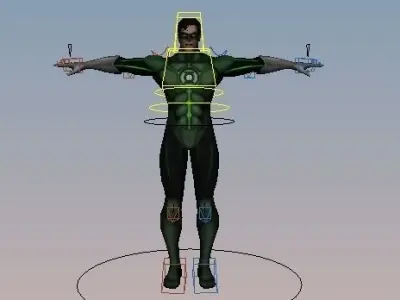 Green Lantern Injustice God Among Us Rigged Low-poly 3D model