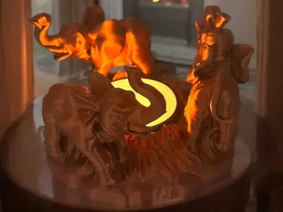 Elephant candle holder  3D print model