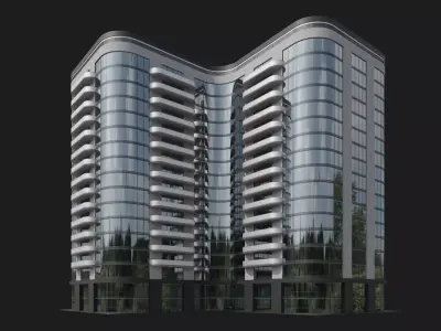 Crystal Wave Towers 3D model