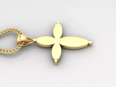Light Gold 18K Cross Pendant 1CP053 3D print model
