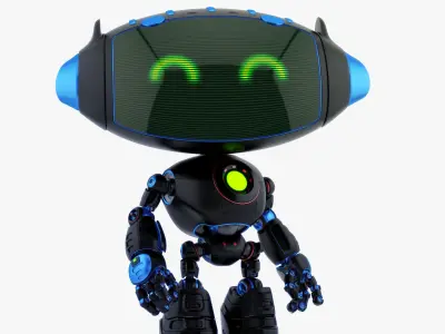 BLACK CUTE CAT BOT 3D model
