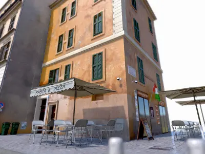 Italian City Old Buildings Collection Low-poly 3D model
