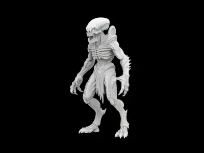 Alien Monster 3D Print Model Sci-Fi Extraterrestrial Creature 3D print model