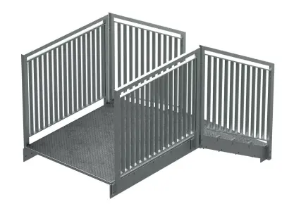 Section of metal stairs 04 3D model