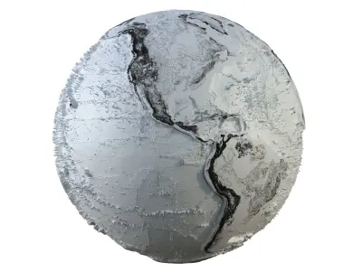 Earth Contours Map Globe  Low-poly 3D model