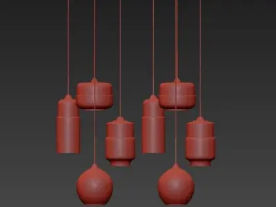 Modern Black Ceiling Lights 3D model