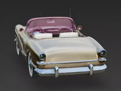 Champagne Gold Vintage Convertible 3D Model Low-poly 3D model