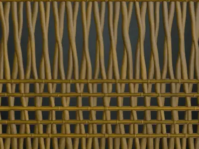 Bamboo Weave Wattle Fence PBR Seamless Texture