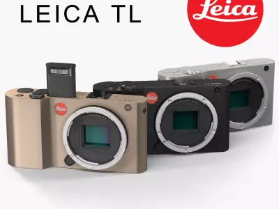 Leica TL Body mirrorless digital camera Low-poly 3D model