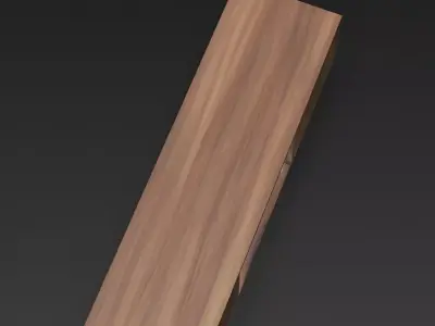 Modern Walnut TV Console 3D Model Low-poly 3D model