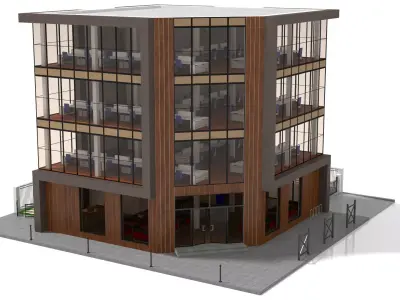 Office Building Low-poly 3D model