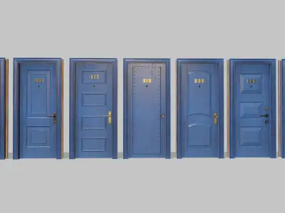 Doors big pack Low-poly 3D model