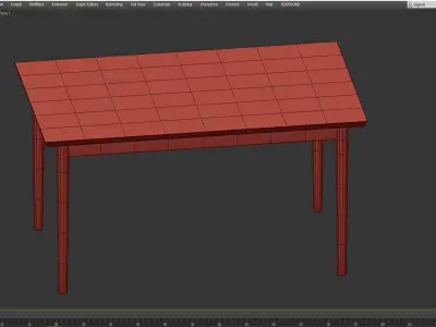 Dion Oak Veneer Parquet Dining Table Low-poly 3D model