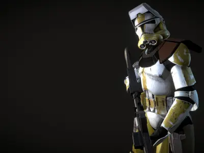 Clone Trooper Phase II Commander Bly Low-poly 3D model
