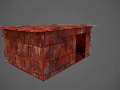 rusty shed Low-poly 3D model