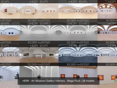HDRI - Art Museum Gallery Interiors - Mega Pack Texture