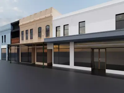 Street Buildings Free low-poly 3D model