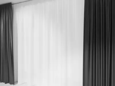 Curtains room with 3D model
