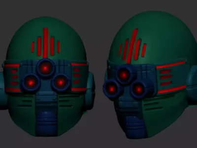 helmet high poly sculpt 3d printable 3D model 8