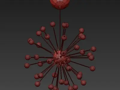 IMPULSE chandelier with balls hanging from it 3D model