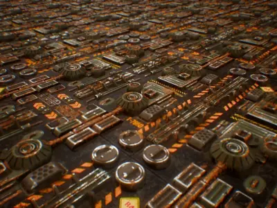 PBR Sci-Fi Industrial Texture 23 Low-poly 3D model