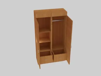Exhibit Wood Wardrobe  Low-poly 3D model
