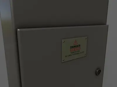 PBR Electric Box Black V4 Low-poly 3D model