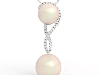 Double Pearl Infinity Necklace 3D print model