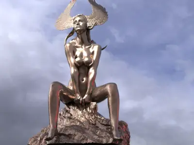 Egyptian goddess form Anatomy Siting Sculpture 6 3D model
