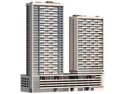 Bloom Heights tower in Jumeirah Village circle Dubai 3D model