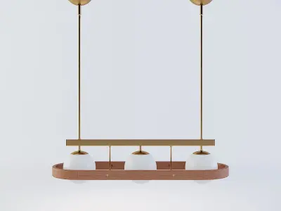 Lighting Collection three light fixtures hanging from ceiling 3D Model Pack