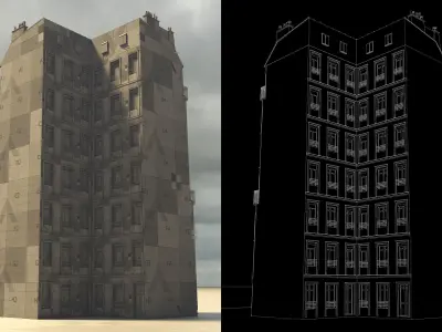 Building Corner Chic modular Low-poly 3D model