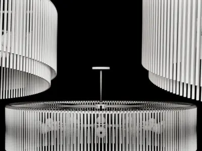 Royalton Large Chandelier Nickel 3D model