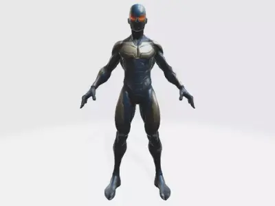 Scifi super hero in suit 3D model