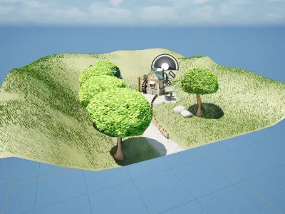 Low-Poly Stylized Village Scene Low-poly 3D model