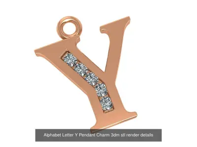 Alphabet Letter A to Z - 26 Pendant Charms 3dm stl render detail 3D Model Pack