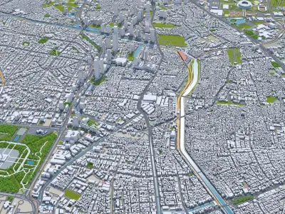 Jakarta Downtown Indonesia Low-poly 3D model